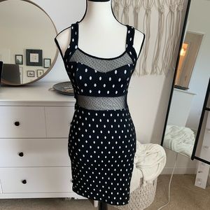 Solemio black polka dot dress (s)